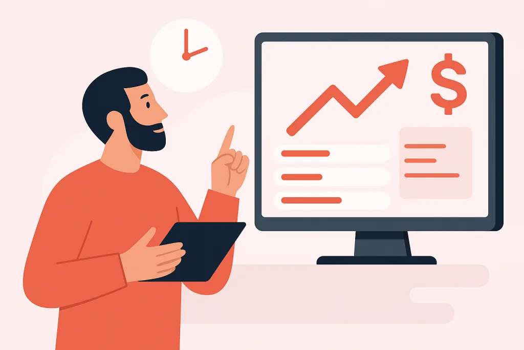 Illustration of growing e-commerce revenue
